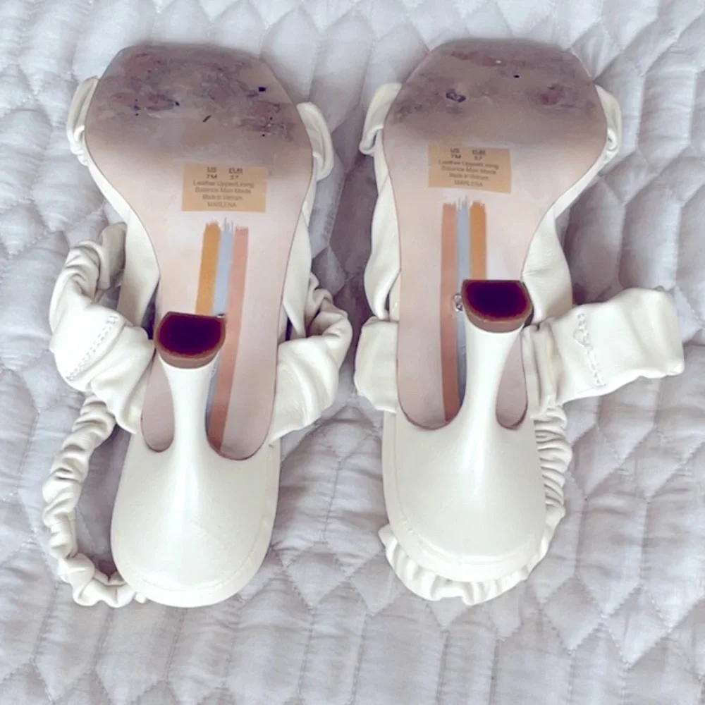 Sam Edelman leather Ruffled Heeled Sandals - Picture 3 of 3